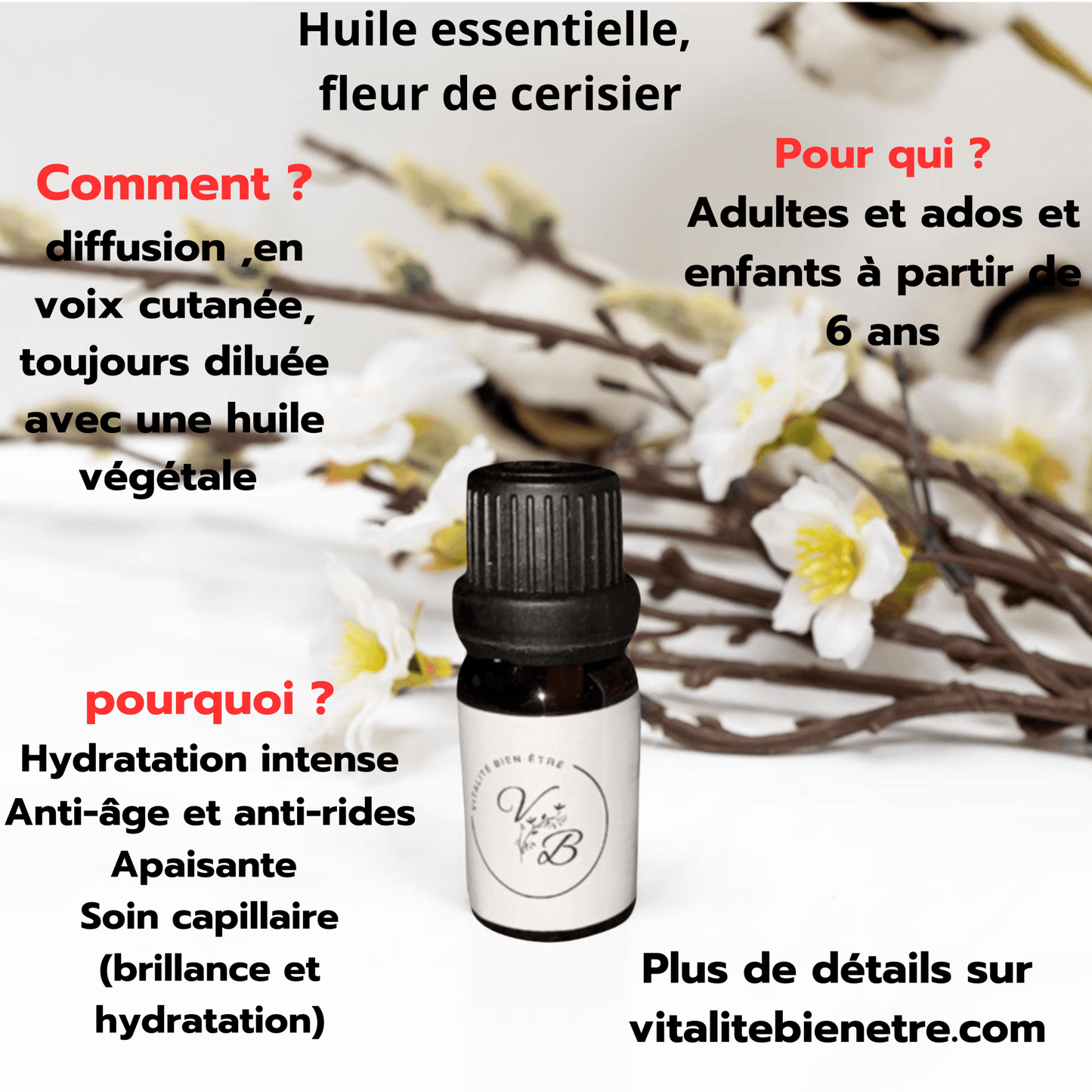 Huile essentielle de Fleur de cerisier