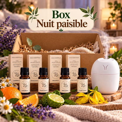Box Nuit paisible – Huiles essentielles & diffuseur pour le coucher