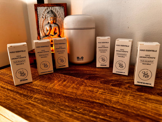 Coffret Diffusion Huiles Essentielles – Diffuseur Rechargeable + Parfums Naturels pour la Maison
