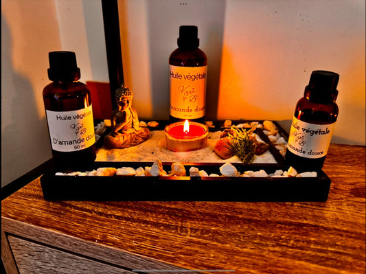 Huile végétale d’amande douce      Peau sensible, massage bébé, soin naturel
